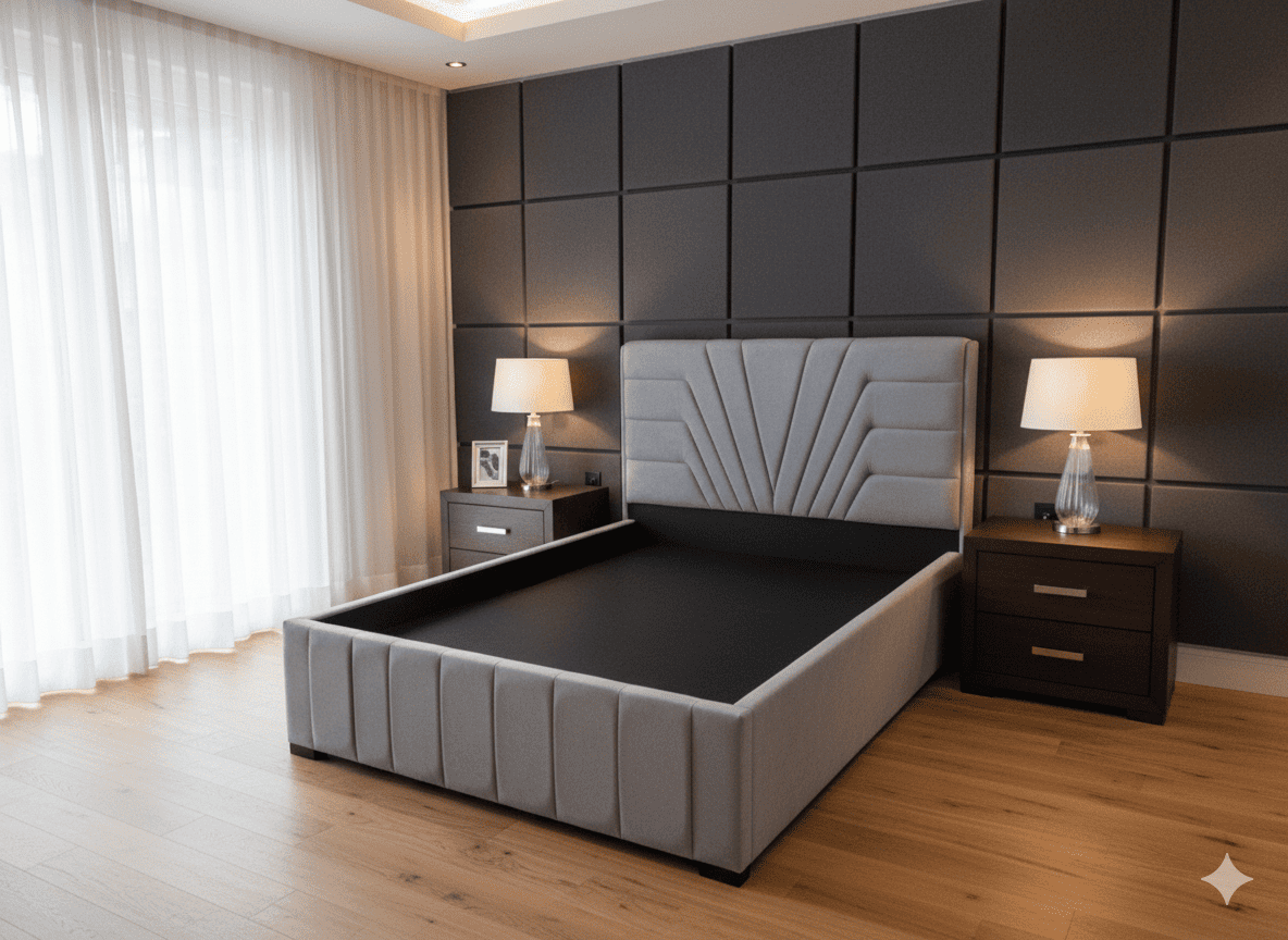 Cama Casal Art Déco Velvet (Apenas a Estrutura)