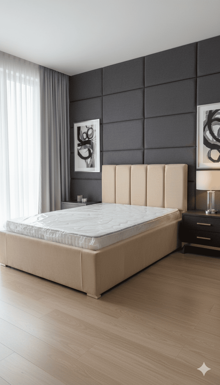 Cama Casal Soft Beige Comfort (Inclui Colchão)