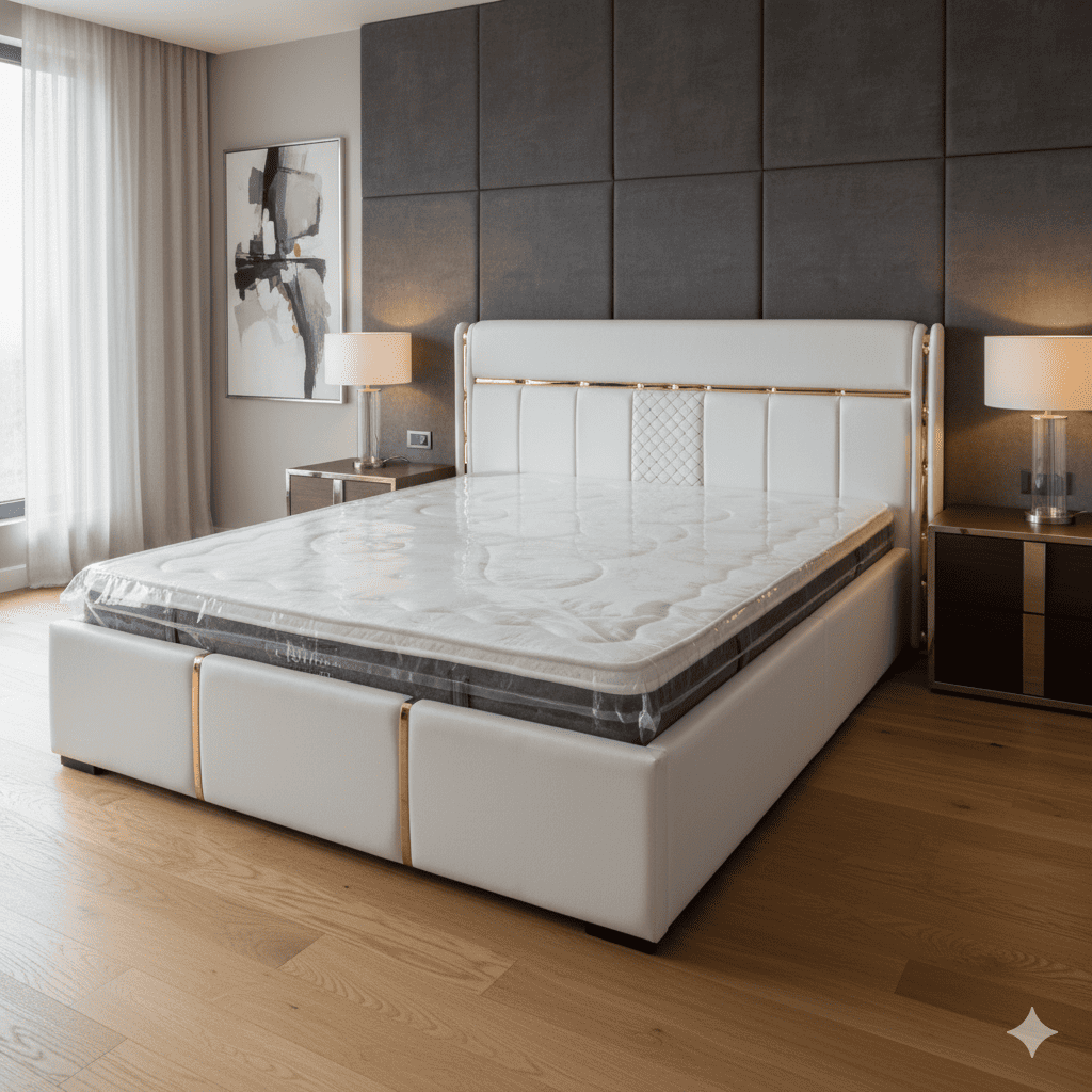Cama Casal Imperial White Lux (Inclui Colchão)