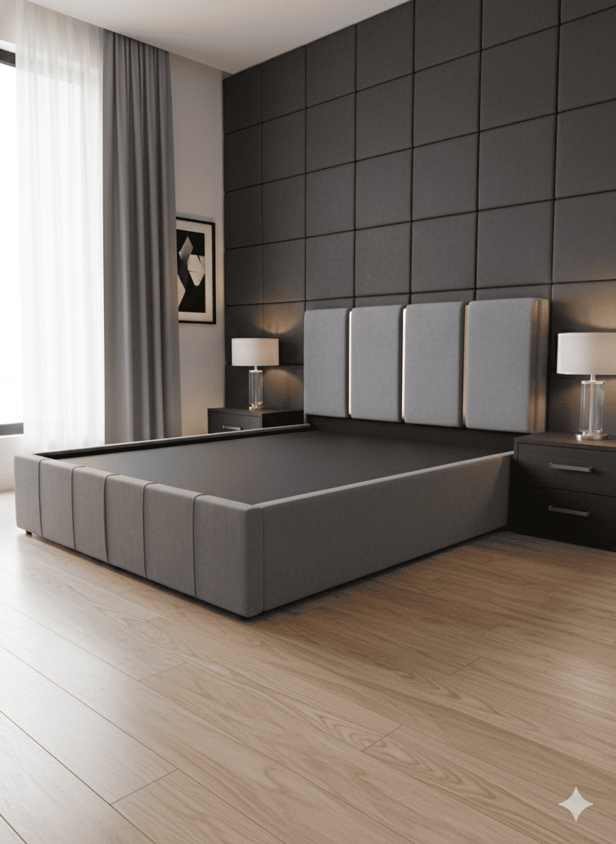 Cama Casal King Grey Supreme (Apenas a Estrutura)